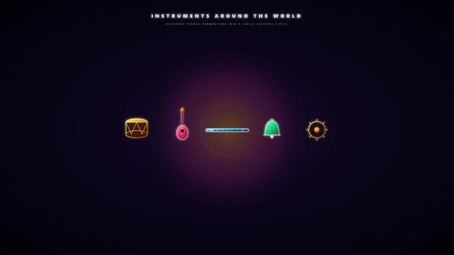 Instruments Around The World Digital Motion Illustration