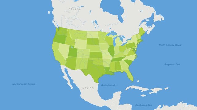 United States of America political map zoom animation