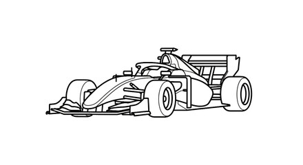 Obraz premium Formula 1 Racing Car Outline Vector Icon Isolated on Transparent Background
