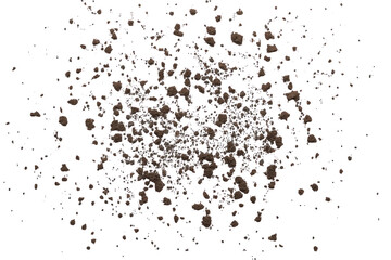 Obraz premium Fine brown soil particles scattered in a dense spray