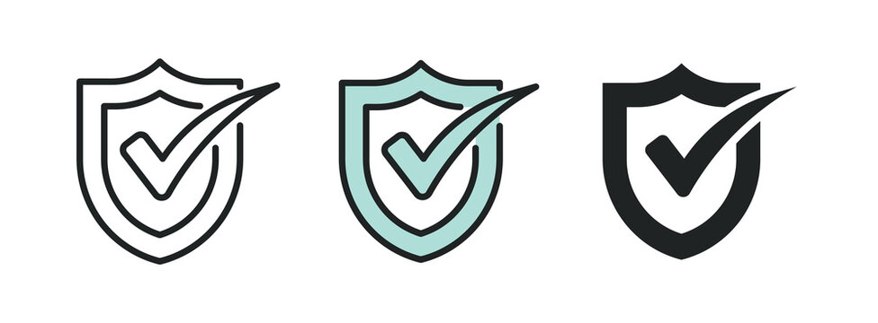 Protection line and solid icon. Multi series icon. Web minimal icon