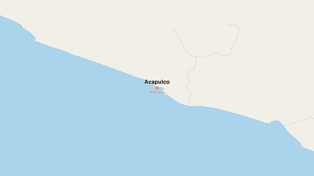 Acapulco Mexico city map zoom animation 4K