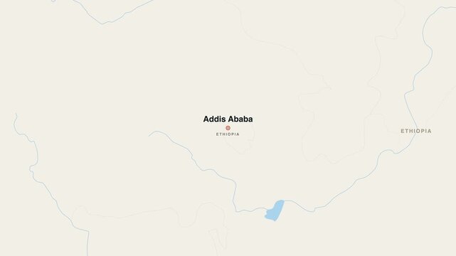 Addis Ababa Ethiopia city map zoom animation 4K