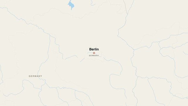 Berlin Germany city map zoom animation 4K