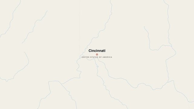 Cincinnati United States Of America city map zoom animation 4K