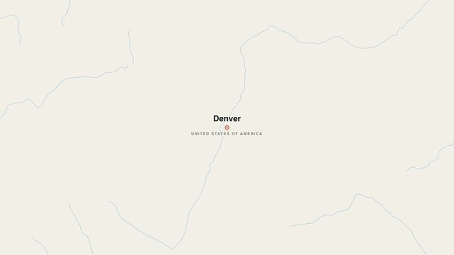 Denver United States Of America city map zoom animation 4K