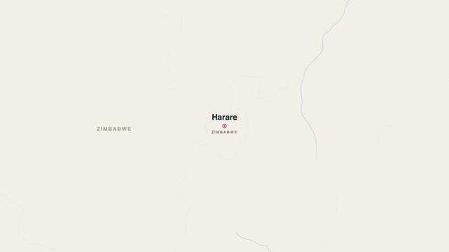 Harare Zimbabwe city map zoom animation 4K