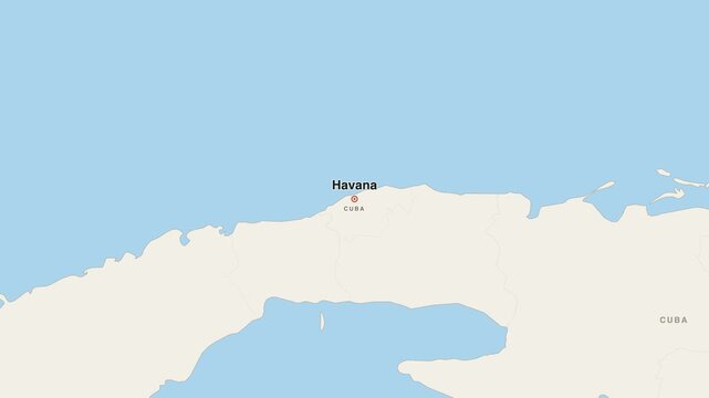 Havana Cuba city map zoom animation 4K