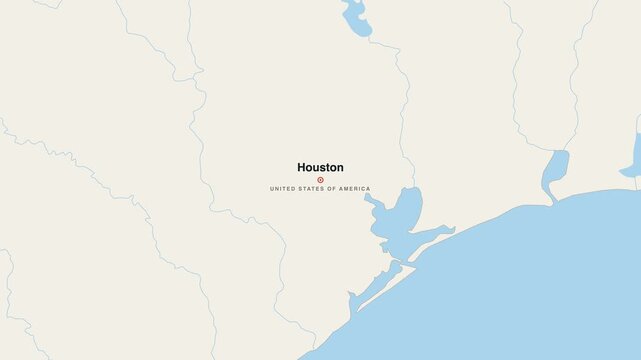 Houston United States Of America city map zoom animation 4K