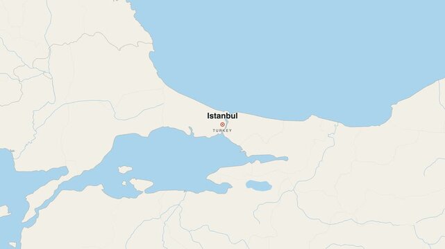 Istanbul Turkey city map zoom animation 4K