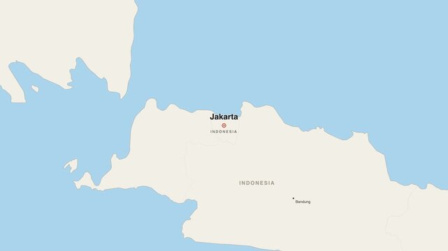 Jakarta Indonesia city map zoom animation 4K