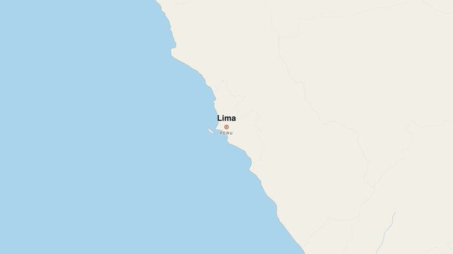 Lima Peru city map zoom animation 4K