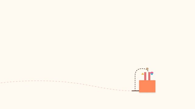 Minimalist Motion Graphics Animation for Dessert Month Featuring Sweet Treats and Delivery Box Icon