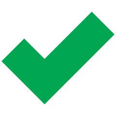 Green check mark icon vector illustration, flat tick symbol, approved sign © Rizwan
