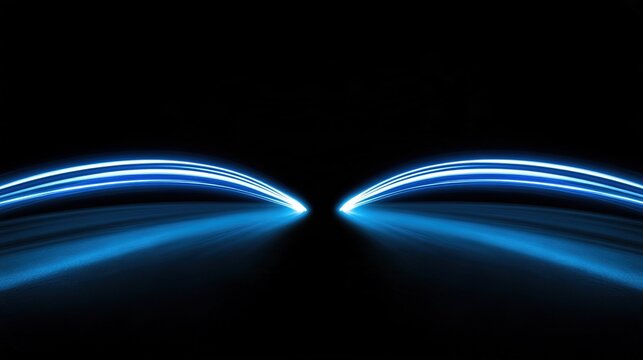 midpoint. Two parallel electric blue arcs connecting with a bright flash. STEM education sheets, lab safety posters, designed for biotech research communications, supports STEM education.