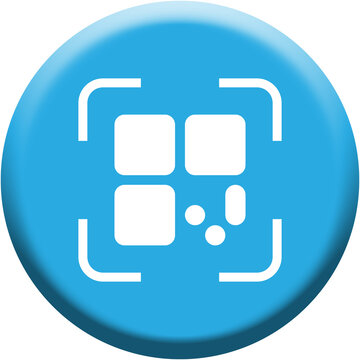 Blue QR code scanner scan app button icon vector illustration[span_0](start_span)[span_0](end_span)
