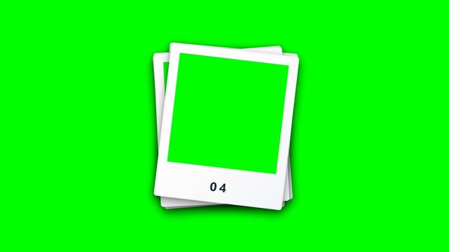 Counting Polaroid Frames Green Screen