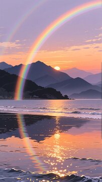 rainbow over the sea
