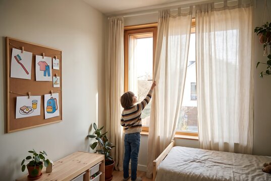 Child Following Visual Routine Steps at Home