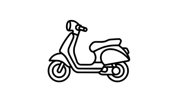 Scooter Icon Vector &ndash; EPS 10 Editable Transport Illustration
