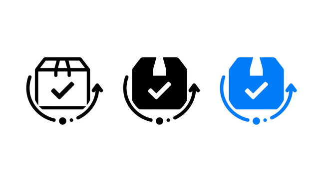Live order tracking icon design with shipping package and delivery status symbol vector