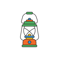 Colorful camping lantern flat icon © mdminhajtalukdar