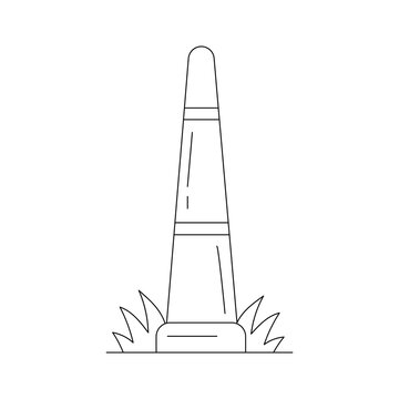 Road traffic cone icon in grass