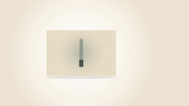 Technical circular fashion and textile repair animation showing a fabric tear aligned and mechanically restored by an automated precision stitching head.