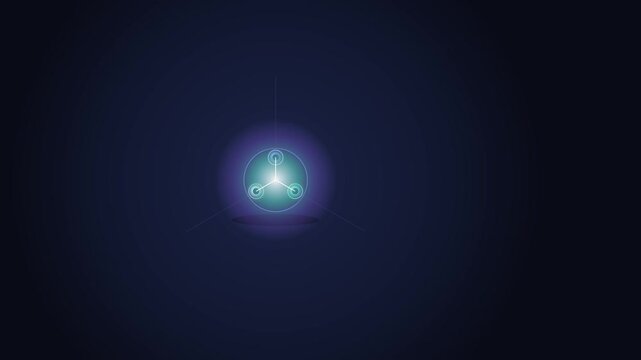 Technical multi-factor authentication animation of three independent verification tokens (device, biometric, and credential) arriving from different vectors to dock into a central identity core.