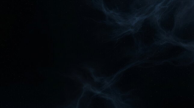 Dark faint cosmic dust cloud in the empty night sky with dark space outer space deep space