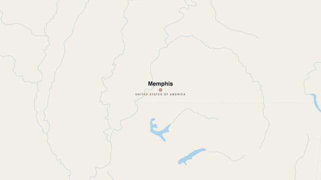 Memphis United States Of America city map zoom animation 4K