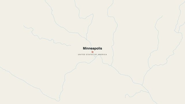 Minneapolis United States Of America city map zoom animation 4K