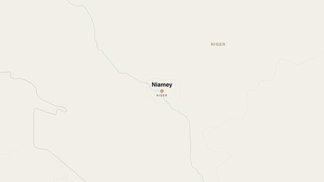Niamey Niger city map zoom animation 4K