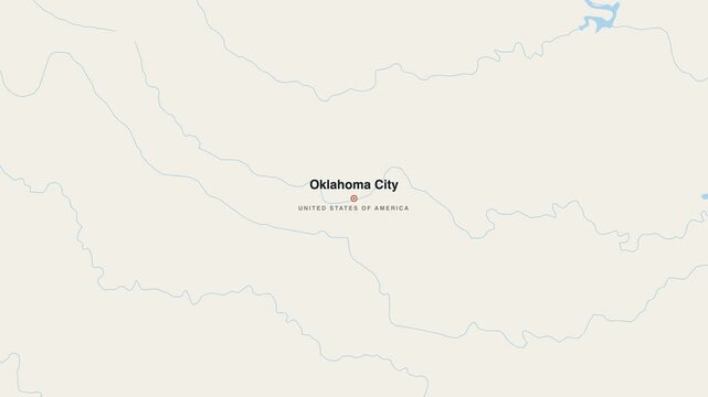Oklahoma City United States Of America city map zoom animation 4K