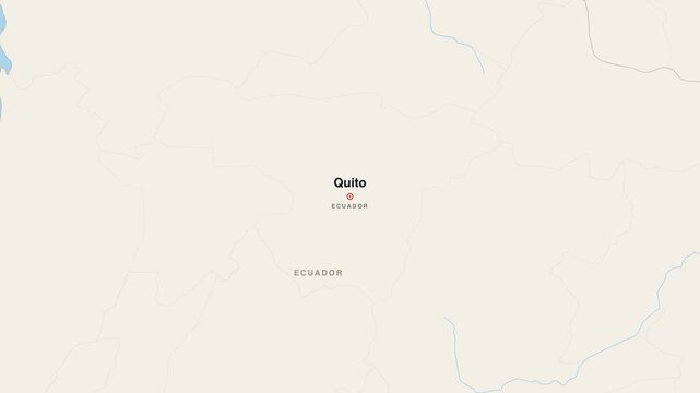 Quito Ecuador city map zoom animation 4K