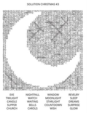 Christmas Themed Heart Shape Design Created with Word Art and Holiday-Related Words