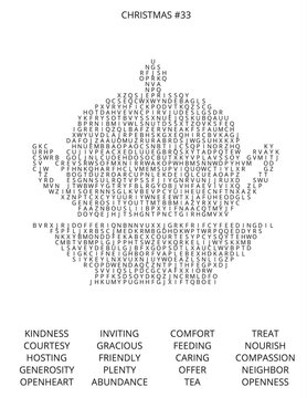 Festive Christmas Puzzle with Holiday Words and Warm Symbols