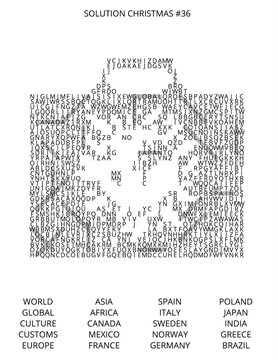 Crossword Puzzle with Christmas Theme and Holiday Word List