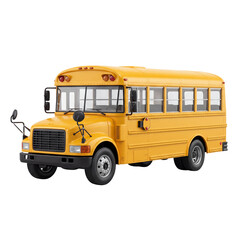 Traditional yellow school bus isolated on transparent background © Ike