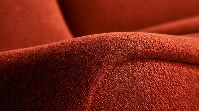 Abstract close up of deep red velvet fabric texture.
