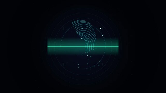 Futuristic scanning HUD ring with glowing green sensor bar analyzing curved waveform data