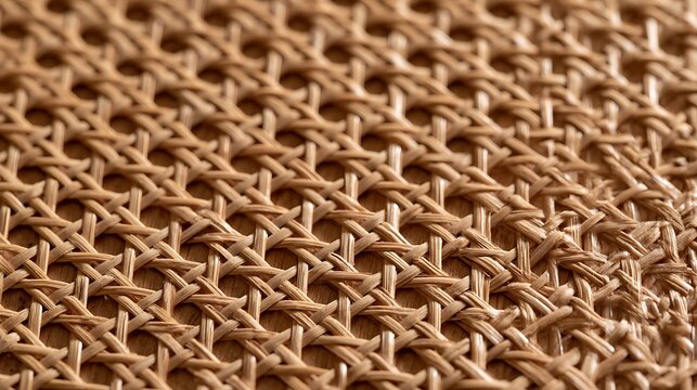Natural Rattan Wicker Weave Texture Pattern Background.