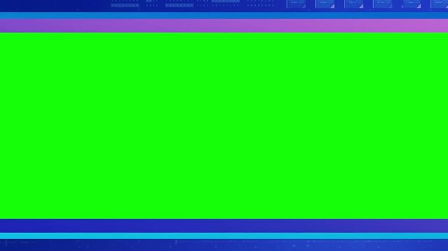 Isometric Futuristic Technology Dashboard with Live Data Chart Green Screen Overlay   