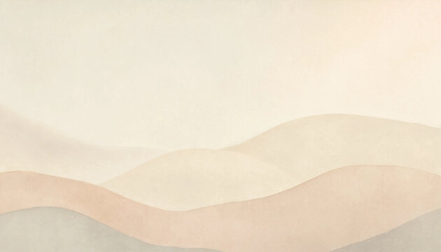 Minimalist warm beige plaster wall texture with smooth organic sand wave lines