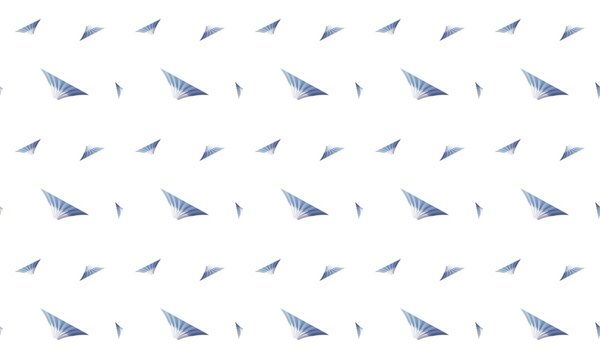 Abstract Geometric Pattern with Triangles and Shapes on White Background.