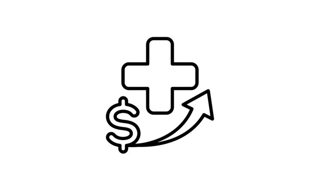 Healthcare Costs Increase Icon Isolated