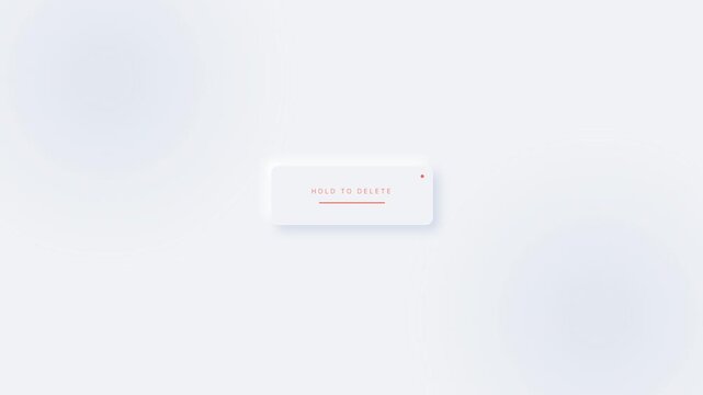 Modern neumorphic white button interface animation on soft background