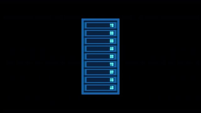 Network Rack Lights Pulsing on Transparent Background, Loop