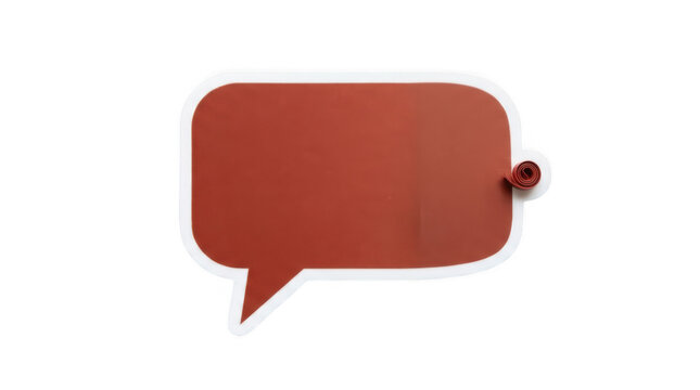 Red speech bubble isolated on transparent background