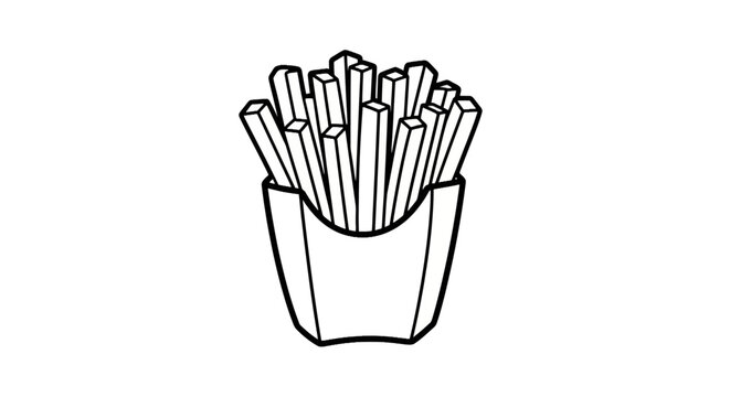 Fried potato sticks in paper.